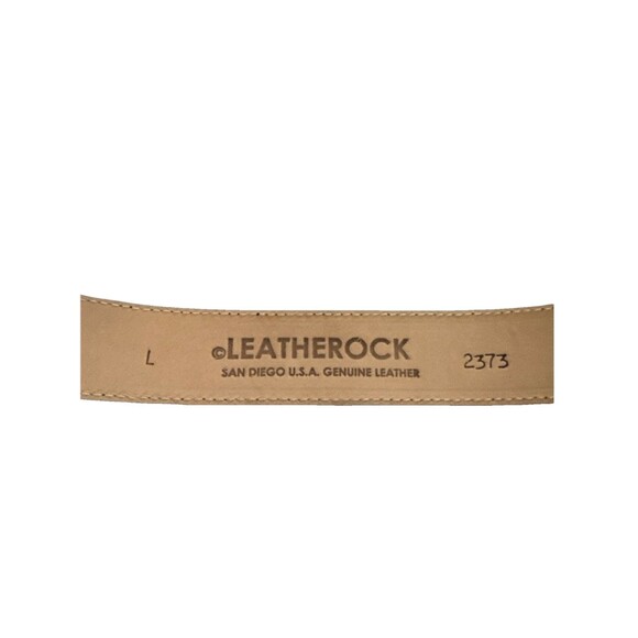 Vintage Y2K Leatherock USA Leather Belt Rhinestone Crystal  display picture 1